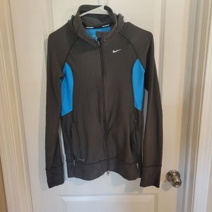 Nike Dri-Fit full zip jacket womens size small Blue Gray